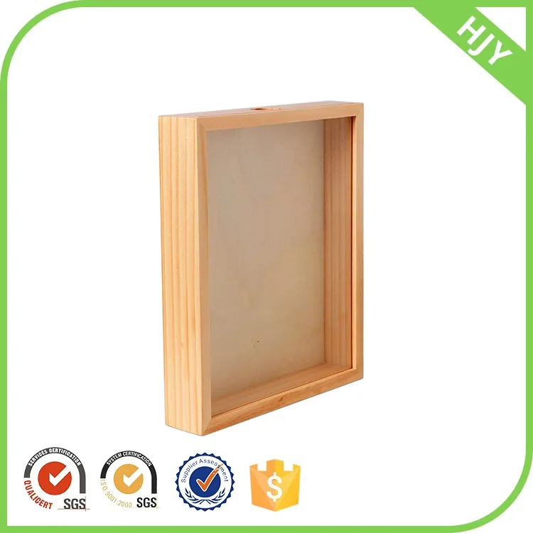 Wholesale Customer Wall Hanging Wooden Natural Photo Frames Shadow Box