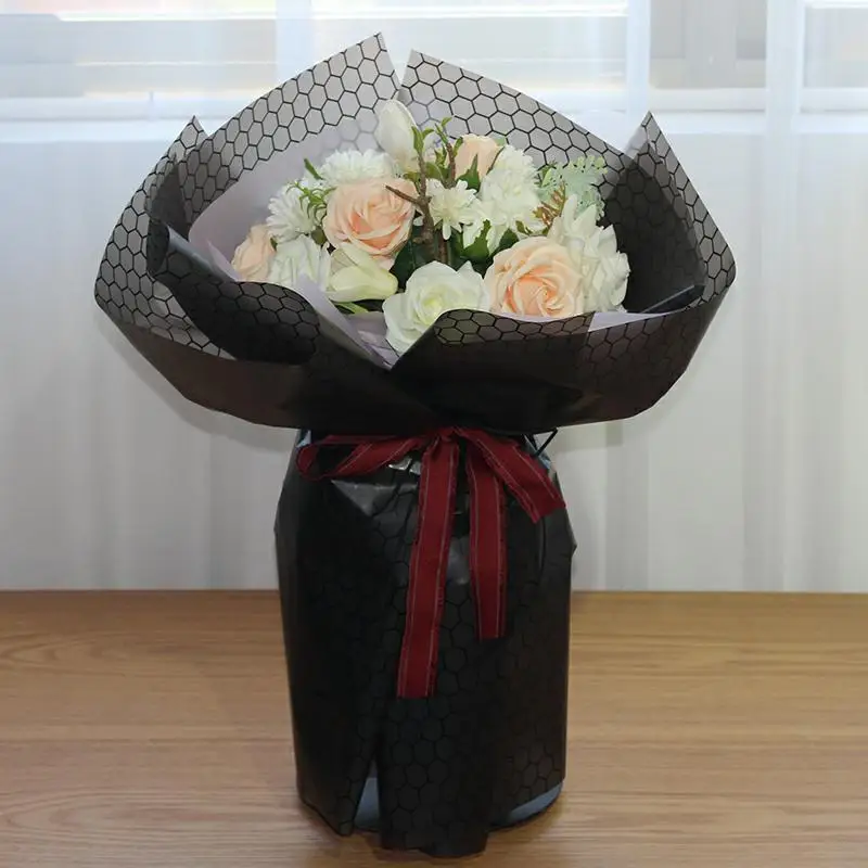 Shinewrap  decorative  flower  material   Packing  Flower  Bouquet  Wrapping  Paper  With  plastic for  wholesaler
