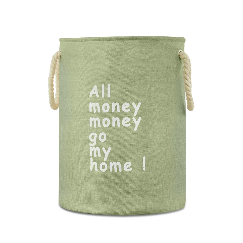 Customized Logo Multi-function Decorative Cotton Folding Collapsible Linen Hemp Burlap Jute Laundry Basket