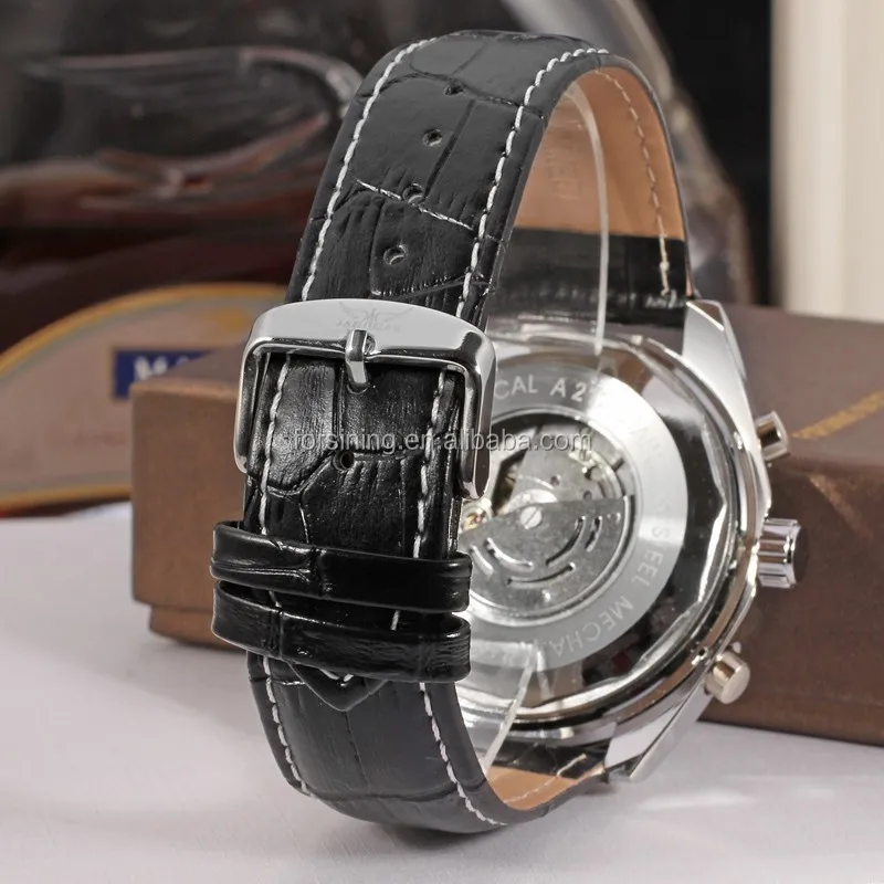 Jaragar mens automatic watches men luxury brand orologio uomo vintage style discount genuine leather OEM watches