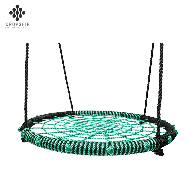 Dropship Manufactures Custom Cheap Flat Handle Patio Web Swing with Pillow Belt Set Plastic Hanging Swing Sets for Adults Baby