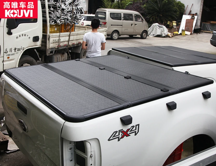 2012 d-max single cab kv8802 aluminum hard tri fold pickup truck bed tonneau cover