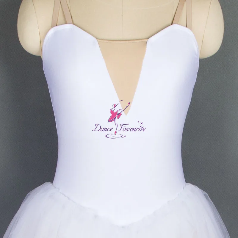 White Camisole Style Long Ballet Dance Tutu Dress for Child and Adult Performance 18008