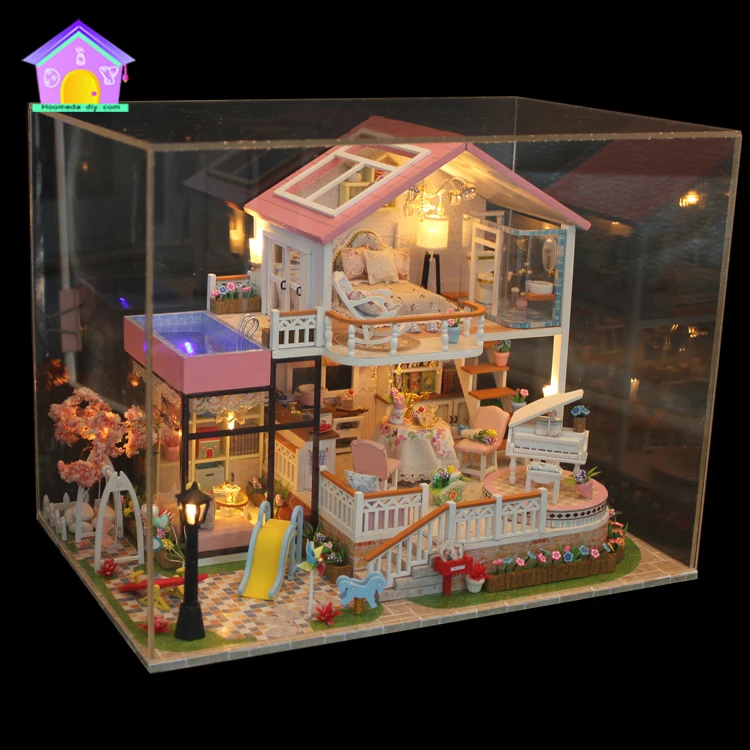 Wholesale wooden doll house furniture model with furniture best friend birthday wishes