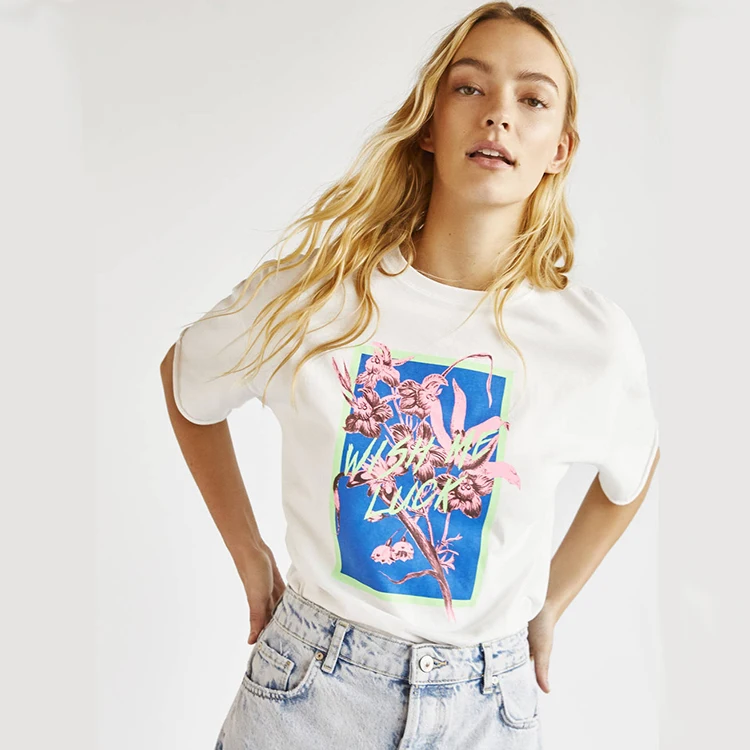 2019 женщин пользовательские неоновые печатные футболки летом o-образным вырезом с коротким рукавом Повседневная Толстовка