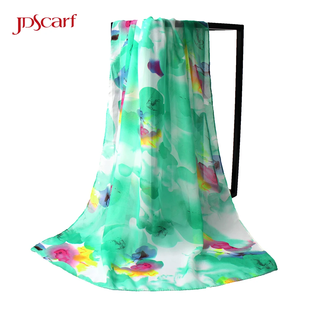 Custom digital printed 100% silk hair head scarf silk scarf printing