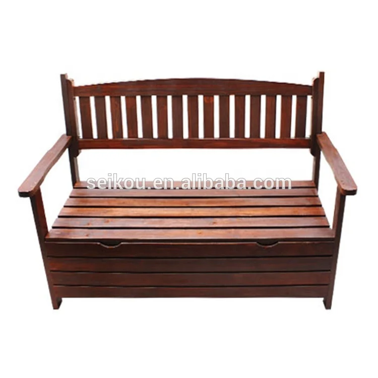 Wooden storage garden bench