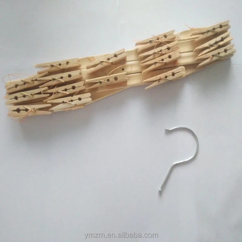 Newest 16 clips bamboo clothing hanger for underwear