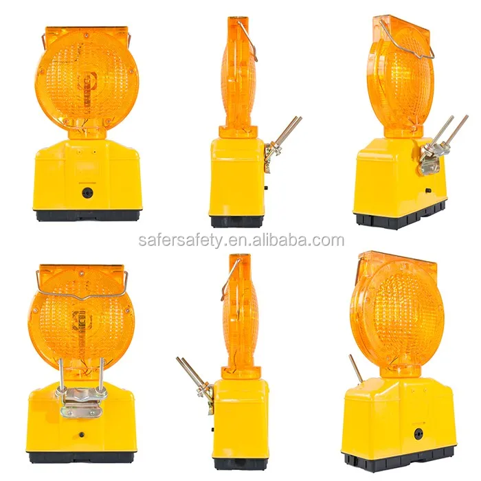 PC Lens 2pcs super bright LED red solar flasher warning light led traffic barricade light