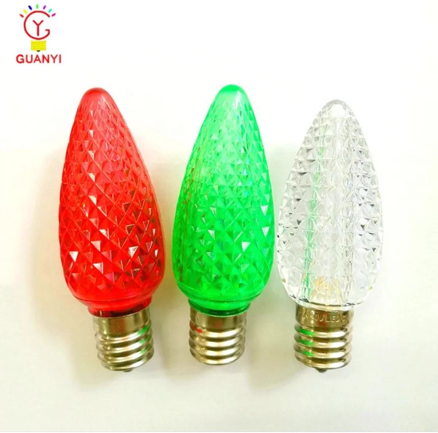 UL Listed Wider Lighting C9 LED Christmas Lights Faceted Bulbs