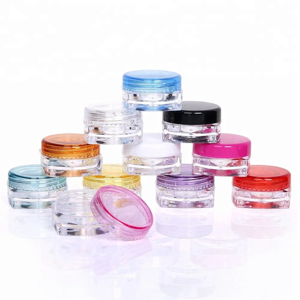 Hot sale 3g 5g mini small cheap empty square cosmetic plastic lotion jar