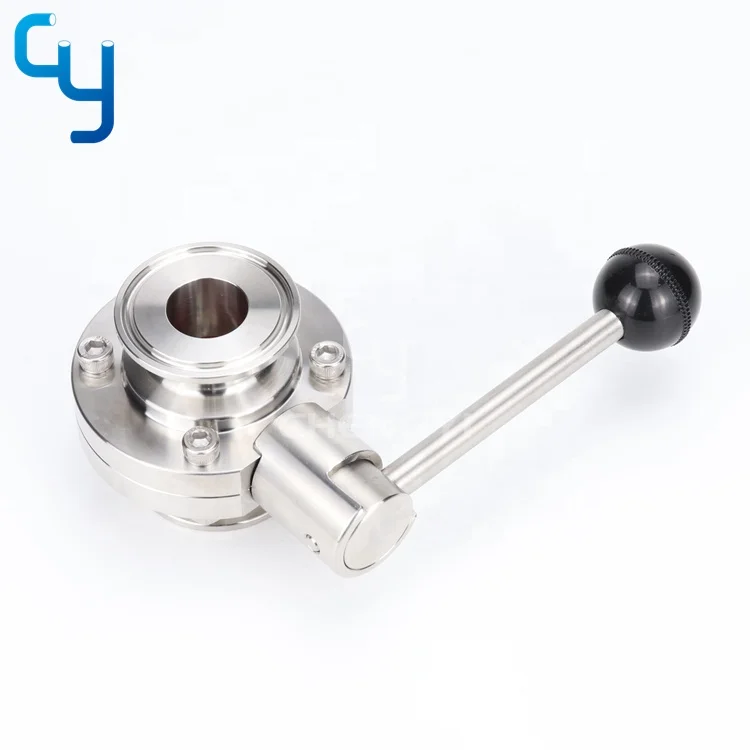 SS316L SS304 stainless steel sanitary manual butterfly valve