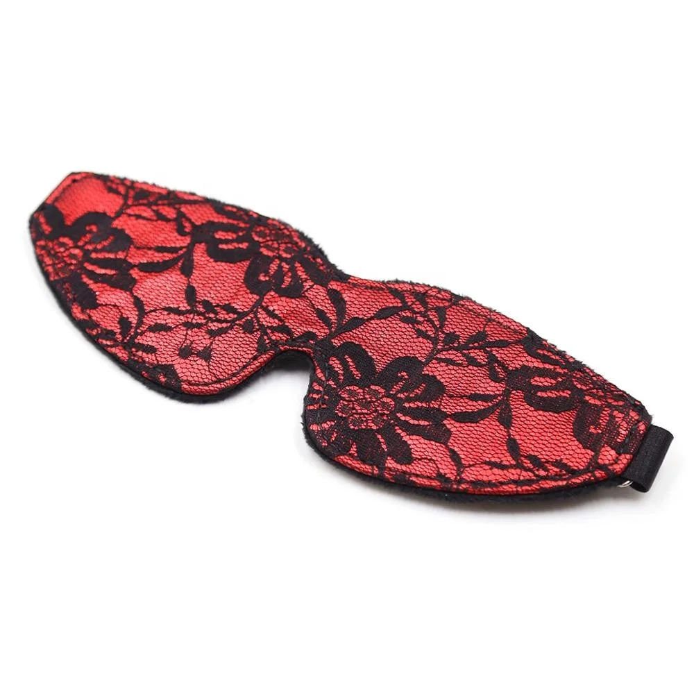 Bondage Mask with Plush High Quality Blindfold Genuine Leather Lace Mask for Adults Bondage Games Purple BLINDFOLD BONDAGE TOY