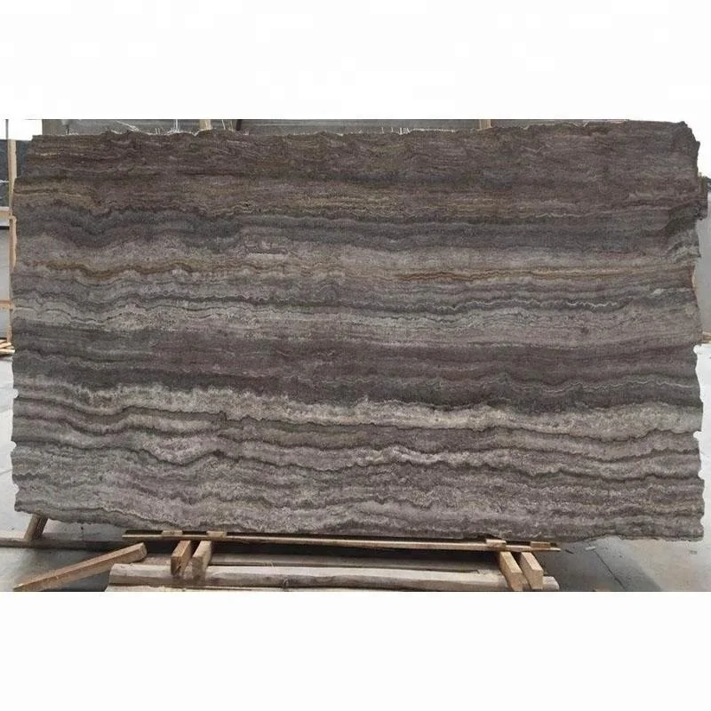 Best vein cut stone slab price pavers dark grey silver travertine
