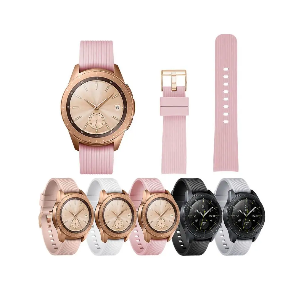 Tschick For Samsung Galaxy Watch 42mm, 20mm Quick Release Silicone Replacement Fitness Bands Metal Clasp for Garmin Vivoactive 3