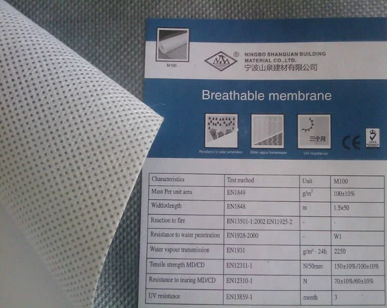 Vapor Permeable Breather Membrane for Roof and Wall