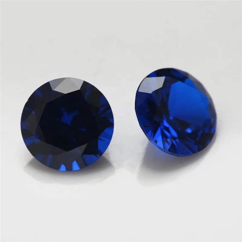 Synthetic Gemstone for Silver Jewelry Making Round Diamond Cut 114 Blue spinel jewel