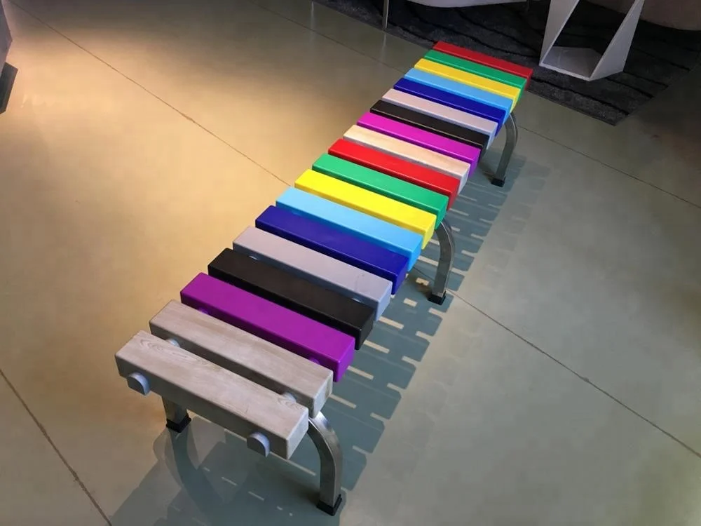 Stainless Steel Leg Plastic Bench