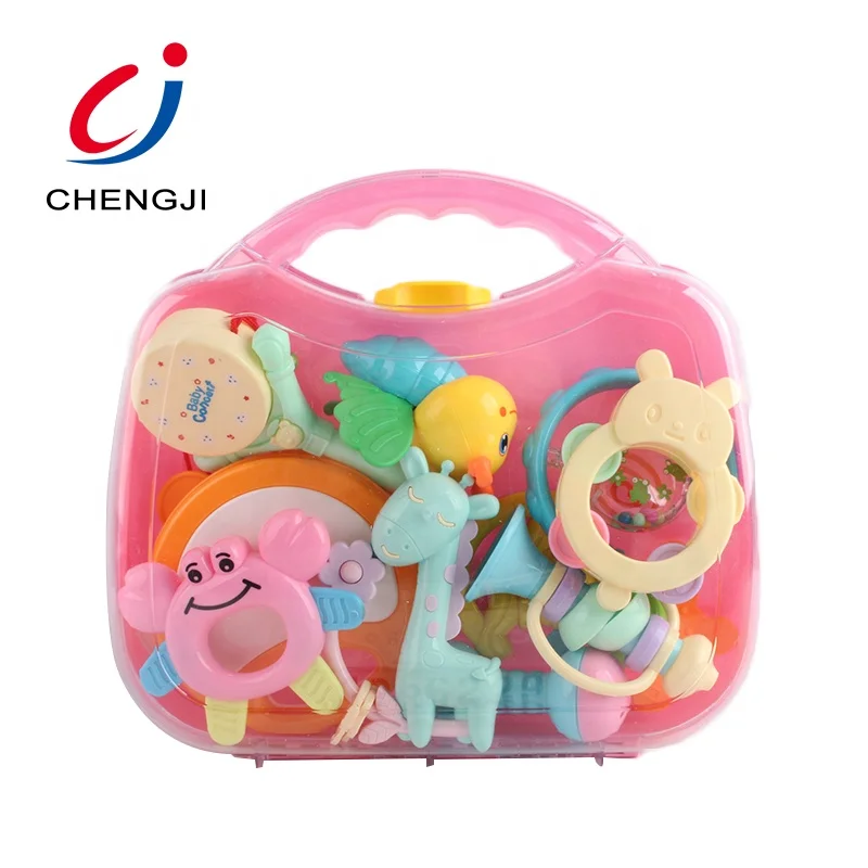 
Educational cartoon baby musical funny hand plastic musical rattles 