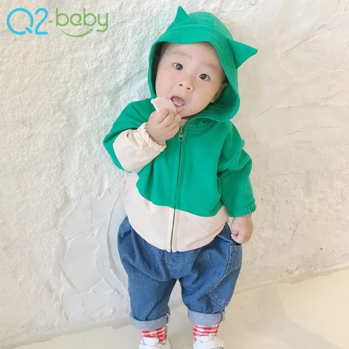 
Wholesale simple double color Spandex / cotton boys girls baby zip hoodie 1861  (60752515966)