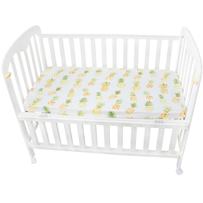 custom breathable newborn toddler bed nursery bedding crib organic fitted 100% cotton jersey baby cot sheet sets