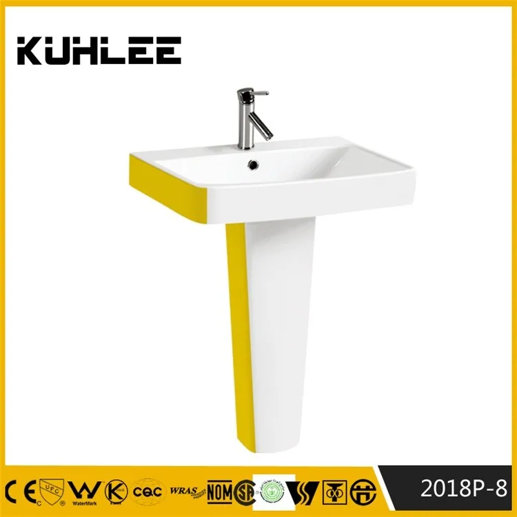 
Bathroom ceramic toilet with basin colored toilet set KUHLEE 1018P 