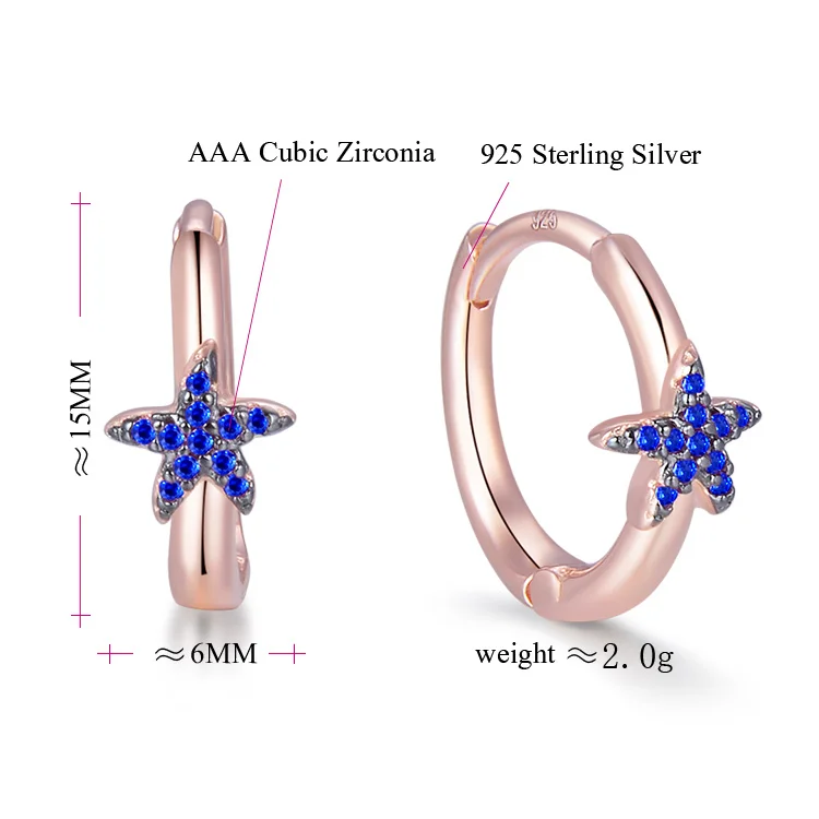 POLIVA Fashionable 925 Sterling Silver CZ Stone Earrings Star Lovisa Fancy Earrings