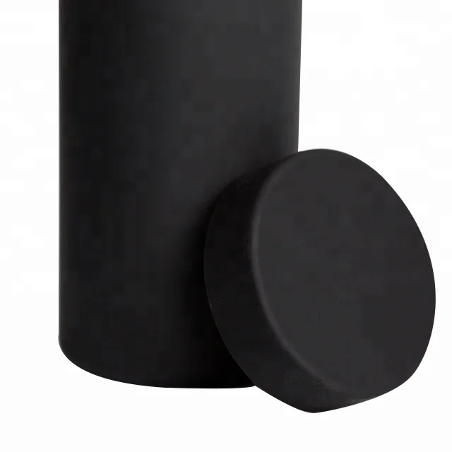 13OZ HDPE Black Soft Touch Sealable Plastic Protein Bottle For Supplement Capsule Pill