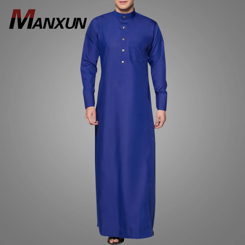 Traditional Muslim  Abab Men Robe 2019 New Arrival Thobe Stand Collar Front Button Dubai Kimono Abaya Morocco Islamic Clothing