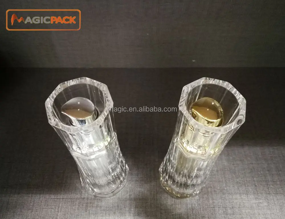 
Essential Oil Bottle Crystal Shiny Serum Bottles Skin Care Pump Container New Design Skirt Edge Luxury High End Acrylic 