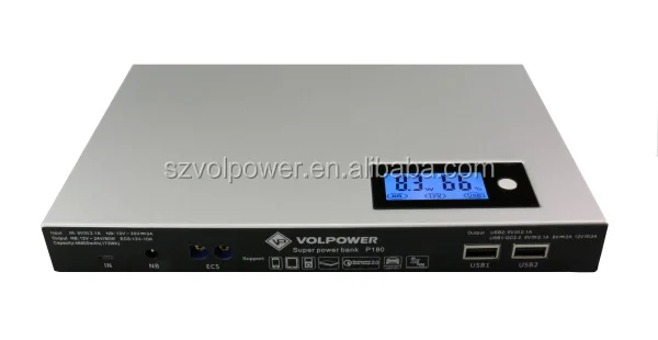 2016 новый продукт Super power P180 выход 12 В 24 В Портативное зарядное устройство блок питания для ноутбука банк 50000 мАч