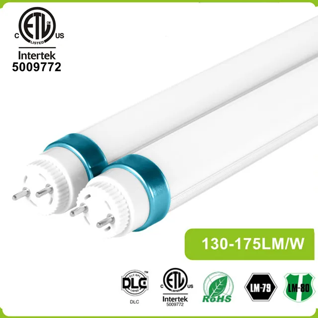 170lm/w ETL DLC 4ft LED Tube with Dual end Type A ballast compatible or single end Type B direct wire