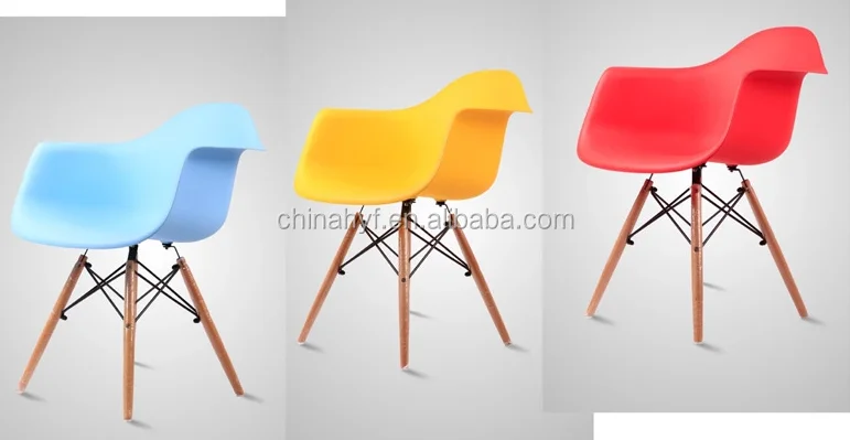 
Replica Colorful plastic chairs with wooden leg PP 125D 