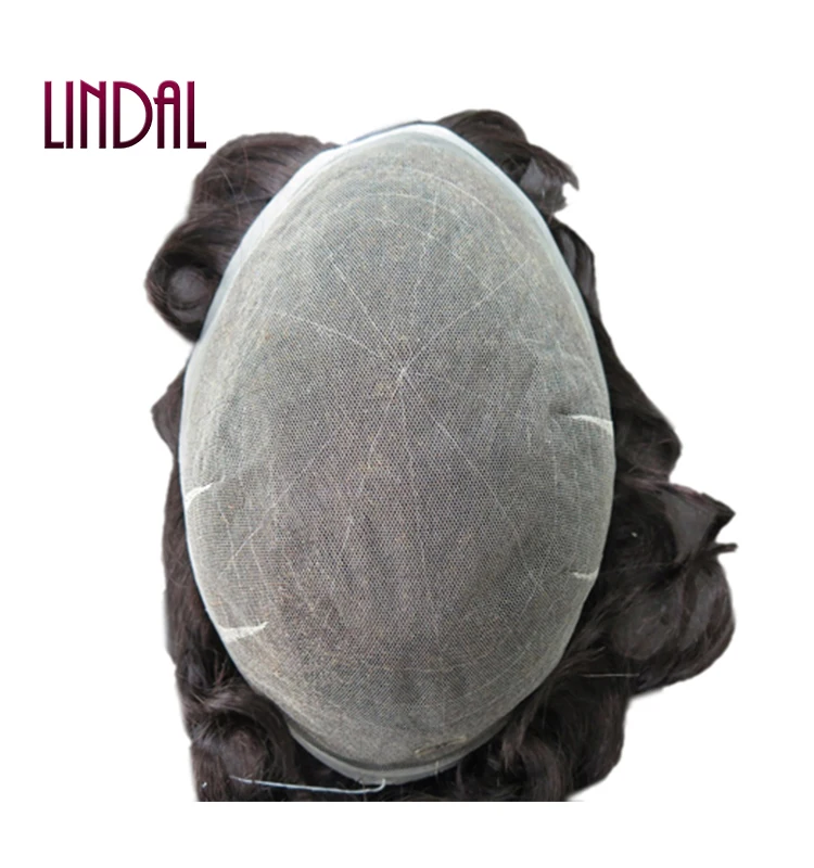 LINDAL французские кружевные черные человеческие настоящие волосы различные цвета волос мужские вьющиеся topper toupee штук для