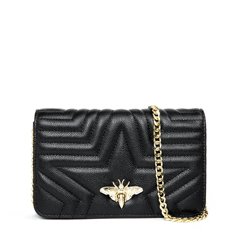 2019 женские кожаные сумки-мессенджеры через плечо с цепочкой и логотипом на заказ