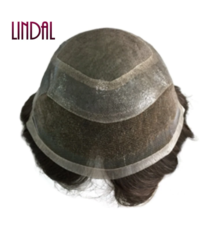 Toupee For Men Human Hair Replacement System Mono Thin Skin Pu And French Firm Lace Front Prosthesis Hair Pieces Mens Wig