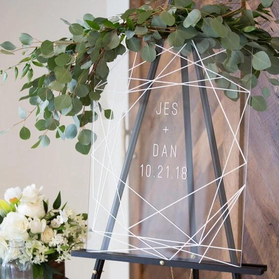 Clear Plastic Party Display Racks Acrylic Wedding Welcome Sign