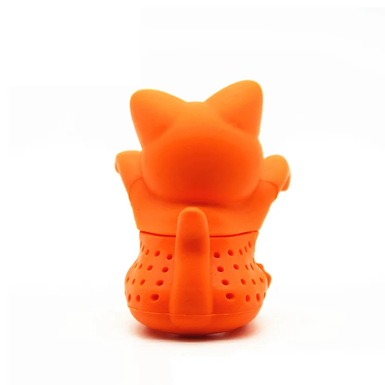 Benhaida Creative Coffee Tool Animal Shaped Tea Filter Easy to Use Cute Reusable Silicone cat shaped tea infuser