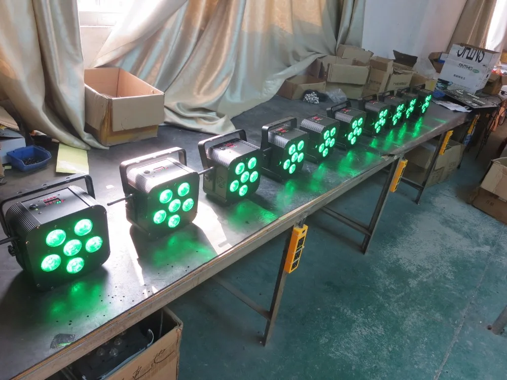 6*18W RGBWAP 6 in 1 Wireless DMX IR Battery Power Led Par  DJ Stage Effect Party Home Light