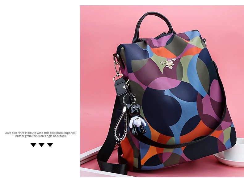 
Waterproof Oxford PU Leather Backpack for Women School Bag for Girls 