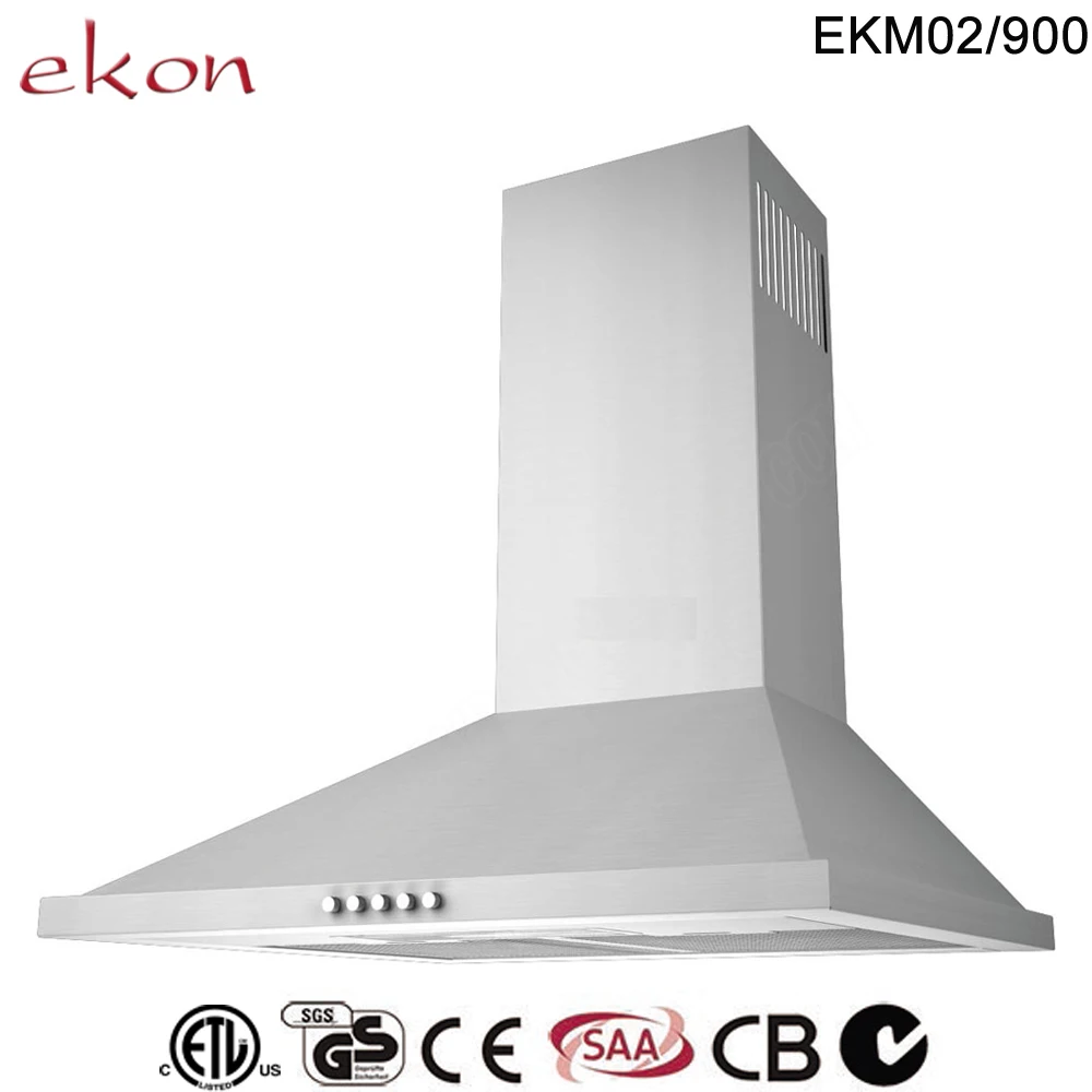
900mm premium 3 speed mechanical control inox tower powerful industrial best kitchen hood with timer function 