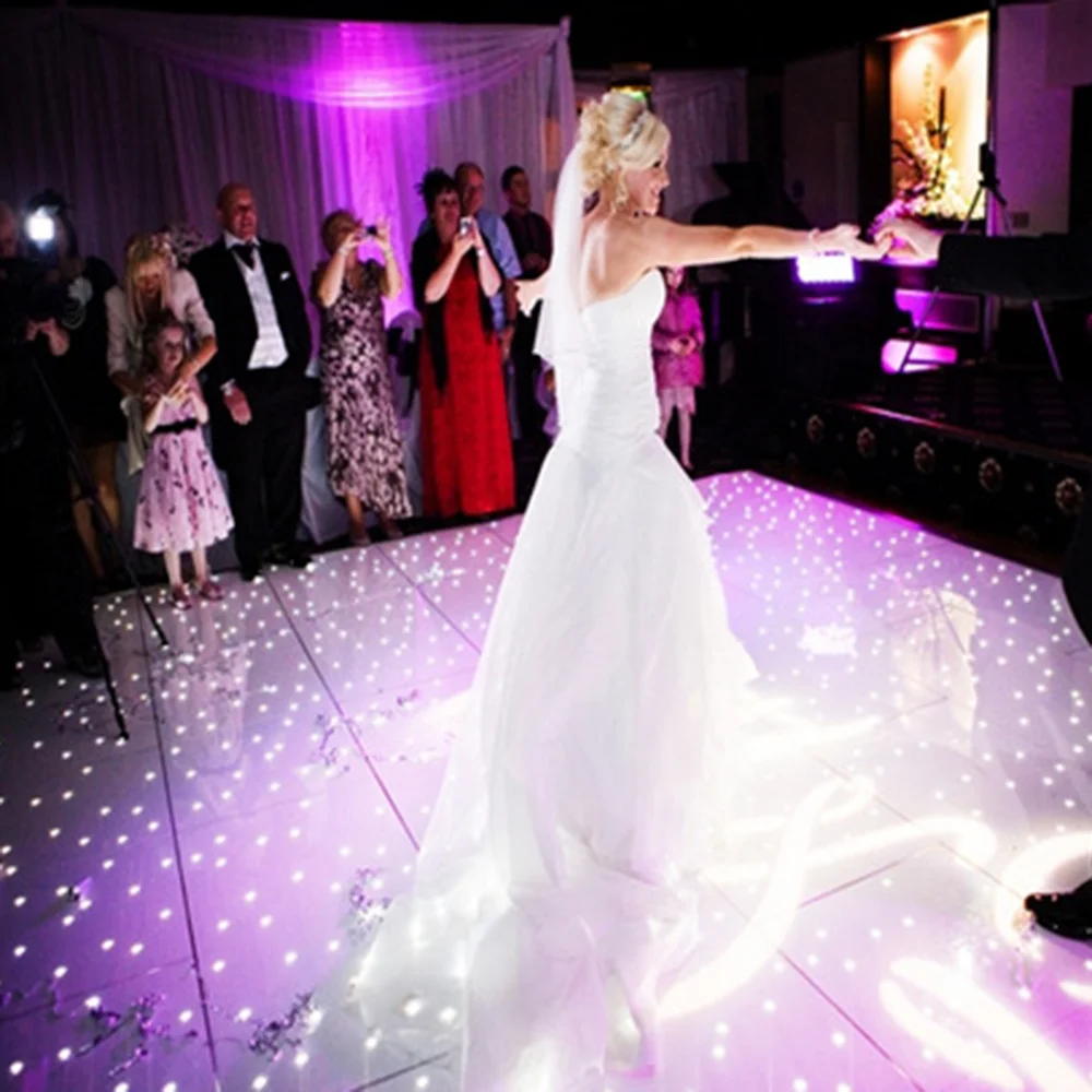
factory best selling acrylic twinkling led star dance floor led black/white sensitive starlight wedding led dancefloor 