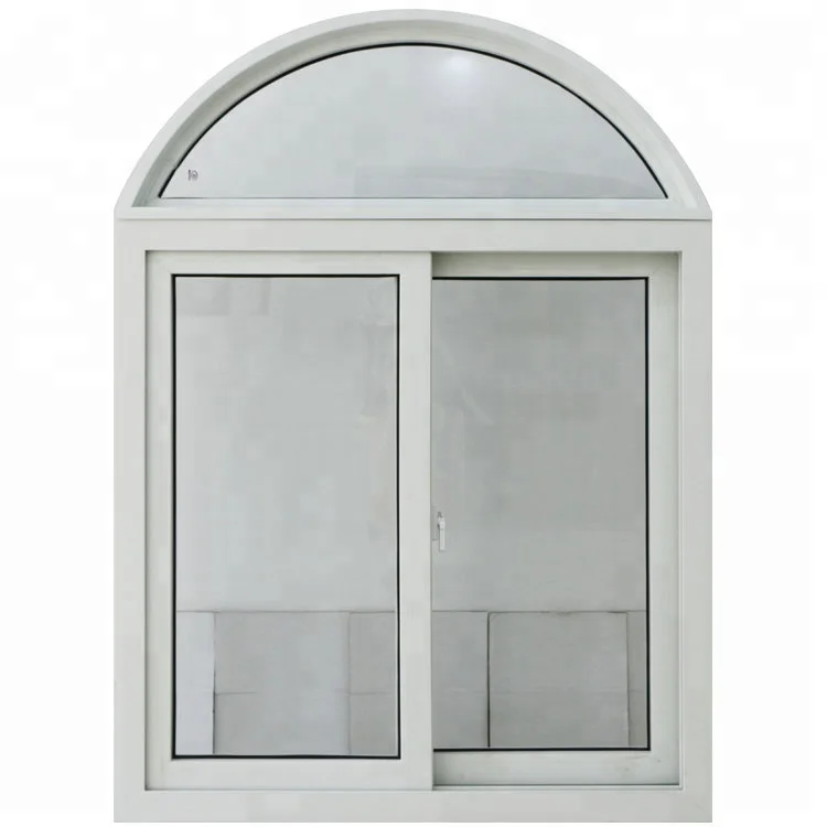 White double glazed UPVC half moon arched window