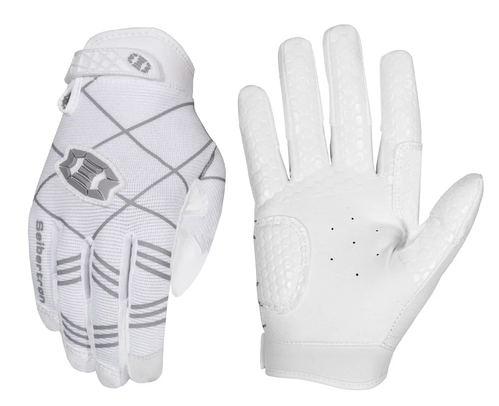 
Seibertron B.A.R-2 Youth Baseball and Softball Batting Gloves with Silicone Fused Anti Slip Print on Fingers 