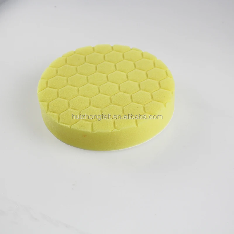 custom 3/4/5/6/7/8 inch self adhesive car wax polishing flat or wave sponge polishing pad buffing wheel