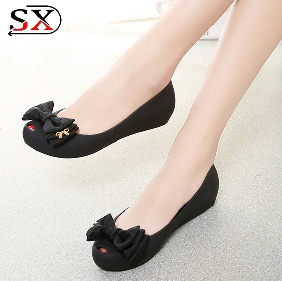 Lady new design candy colors PVC Jelly cheap women fashion flat shoes
