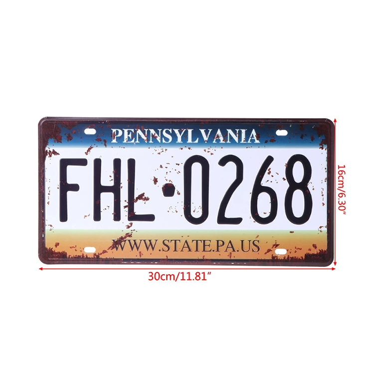 
Custom home decoration vintage metal tin signs european car number plate 
