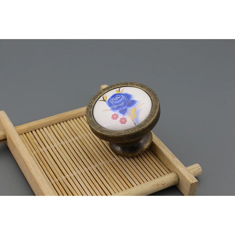 zinc alloy zamak customized patten ceramic knob AB AC color customized usage for cabinet drop dresser wardrobe knob handles