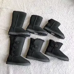 Wholesale High Quality Sheepskin boots Mini button Suede fur genuine leather  winter boots for women