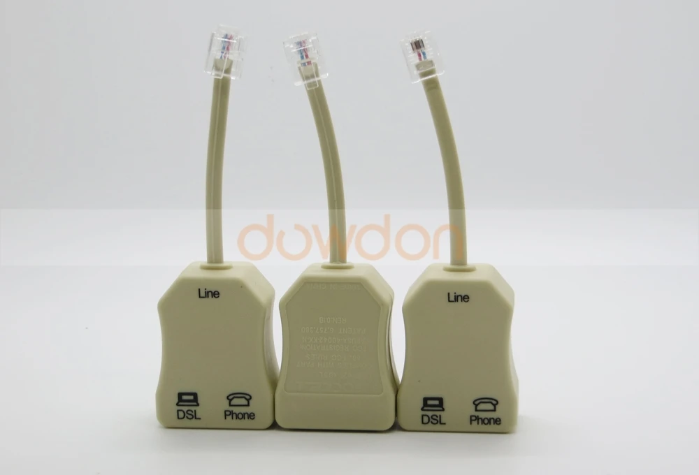 RJ11 ADSL DSL Modem Splitter Filter with Cables